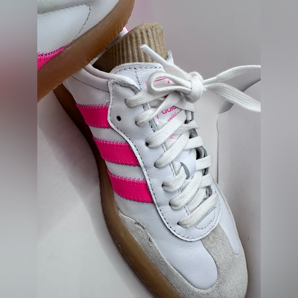 Adidas  Samba Womens Sneakers White Hot Pink Gum Sole - Picture 10 of 16
